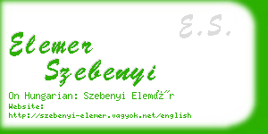 elemer szebenyi business card